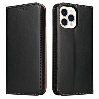FIERRE SHANN til iPhone 14 Pro Max Mobiltelefon Case Stand Autoabsorberet magnetisk lukning Flip Wallet Cover PU læder telefonskal