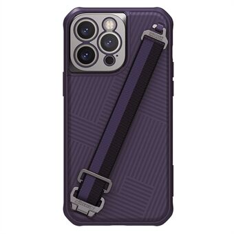 NILLKIN Strap Case til iPhone 14 Pro Max, TPU+PC Anti-drop Case Stripe Design Beskyttende Bagcover
