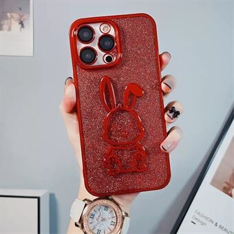 Til iPhone 14 Pro Max Cute Rabbit Glitter Sparkly Cover Kameralinsebeskyttelse Stødsikker TPU galvanisering telefoncover