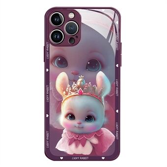 Til iPhone 14 Pro Max Cute Princess Elf Rabbit Telefon beskyttelsescover Hærdet glas+TPU Anti-drop Anti-ridse cover