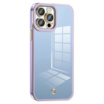 Til iPhone 14 Pro Max Gennemsigtigt TPU-cover Faldsikkert airbagdesign Elektrobelagt bagcover med plastiklinsefilm