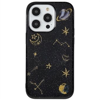 Til iPhone 14 Pro Max Epoxy Mobiltelefon Case Star Planet Pattern Blød TPU stødsikker bagcover