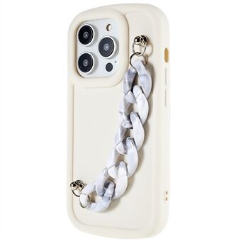 Til iPhone 14 Pro Max Glat mat Anti-Slip telefontaske Blødt TPU stødsikkert telefoncover med kædestrop