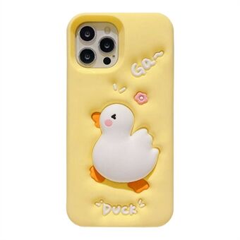 Silikone etui til iPhone 14 Pro Max, 3D tegneserie Squeeze Duck Pattern Anti-ridse Telefon Cover Protector