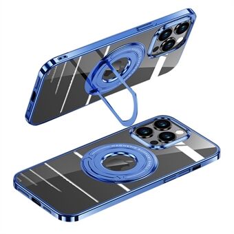Til iPhone 14 Pro Max galvaniseret magnetisk telefontaske Ring Kickstand PC-bagcover kompatibel med MagSafe