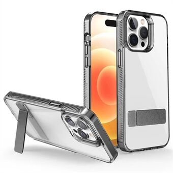 Style G til iPhone 14 Pro Max TPU + akryltelefonetui Gennemsigtigt telefoncover med støtteben