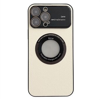 Telefoncover til iPhone 14 Pro Max Kompatibel med MagSafe Litchi Texture PU lædercoated pc-telefoncover