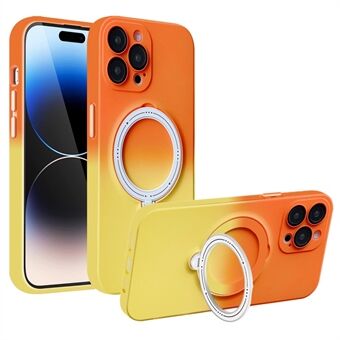 Til iPhone 14 Pro Max Magnetisk TPU-cover Gradient Roterende Kickstand-telefoncover med linsebeskytter