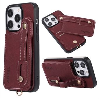ABEEL Style 03 til iPhone 14 Pro Max PU lædercoated TPU+PC Shell Card Slots Litchi Texture Phone Kickstand Cover