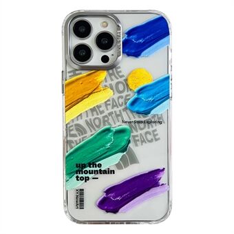 Til iPhone 14 Pro Max Oliemaling PC+TPU telefontaske Drop-resistent bagcover