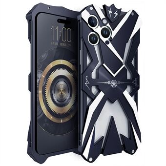 Til iPhone 14 Pro Max Stilfuldt telefontaske i aluminiumslegering Stødsikkert beskyttelsescover