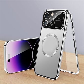 Til iPhone 14 Pro Max PC + Hybrid-telefonetui i aluminiumslegering Helt indpakket cover Kompatibel med MagSafe med film af hærdet glas