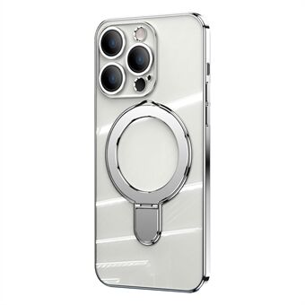 Til iPhone 14 Pro Max klart telefoncover TPU+akryl Kickstand magnetisk cover med kameralinsefilm