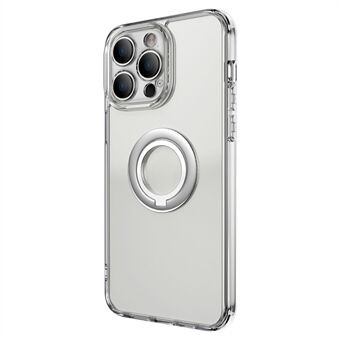 Til iPhone 14 Pro Max PC + TPU mat telefoncover Gennemsigtig Ring Kickstand Telefon Beskyttelsescover