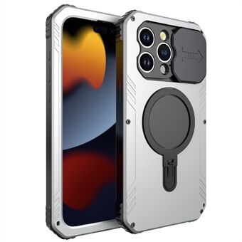 Metal + Silicone Camera Slider Telefonetui til iPhone 15 Stødsikker cover Kompatibel med MagSafe med hærdet glasfilm