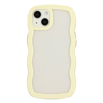 Til iPhone 15 Bølgegreb Design Telefon Etui PC + TPU Beskyttende Klar Cover