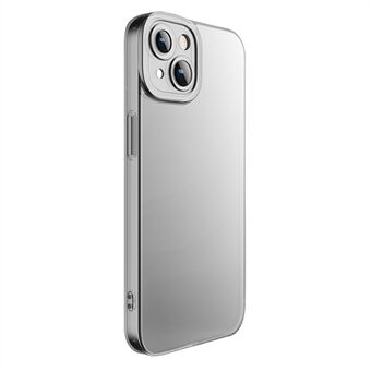 X-LEVEL til iPhone 15 mat telefon etui, hærdet glas + TPU linse helhedsdækkende beskyttelse cover