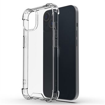 Til iPhone 15 Gennemsigtig telefonetaske med fire hjørner, der er modstandsdygtig over for tab, lavet af TPU-ramme og akryl bagside.