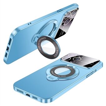 VOERO Kickstand Hard PC-etui til iPhone 15 Gummi-belagt ridsefri telefoncover Kompatibel med MagSafe