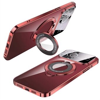 VOERO Kompatibel med MagSafe Hard PC-etui til iPhone 15 Elektroplating Kickstand Telefoncover