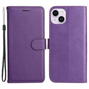 KT Leather Series-2 PU læder telefoncover til iPhone 15 Plus, etui med solid farve og pungstøtte