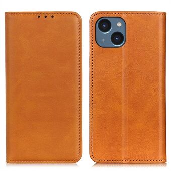 Til iPhone 15 Plus Split Læder Wallet Case Anti-Scratch Fuldbeskyttelse Stativ Mobiltelefon Cover