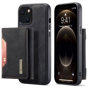 DG.MING M2-serien til iPhone 15 Plus Kickstand-telefon-etui PU+PC+TPU Magnetisk pung-telefonovertræk