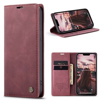 CASEME 013-serien til iPhone 15 Plus PU-læder Antidrop-telefonetui Folding-stand Wallet Cover