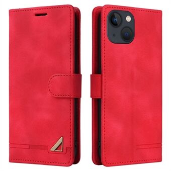 007-serien til iPhone 15 Plus PU-læder Stand Shell Flip Wallet Skin-touch Telefoncover