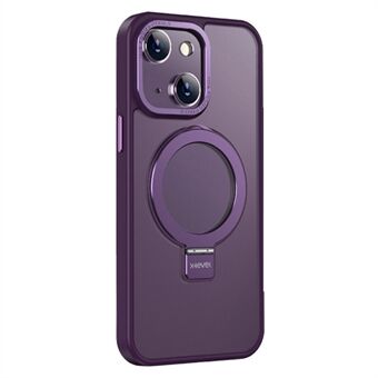 X-LEVEL Anti-Drop Telefonkasse til iPhone 15 Plus Metalobjektivramme + TPU + PC-Kickstand Cover Kompatibel med MagSafe