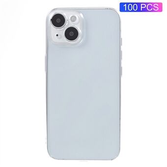 100PCS Til iPhone 15 Plus Anti-Ridse Mobilcover Slim-Fit Klar Plastik Telefonetui HD Gennemsigtigt Skal