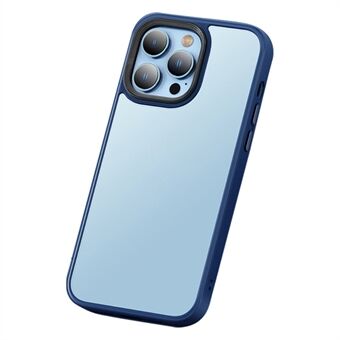 Tynd PC+TPU-etui til iPhone 15 Plus, hudvenligt mat telefoncover med metalobjektivramme.
