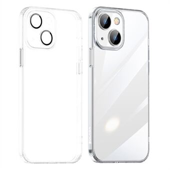 SULADA Crystal Steel-serien TPU+Tempered Glass Klar Taske til iPhone 15 Plus Anti-ridse Beskyttende Telefon Cover