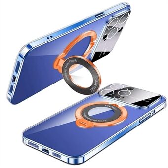 VOERO Støtteben PC-telefon-etui til iPhone 15 Plus Elektroplating Telefonbeskytter Kompatibel med MagSafe