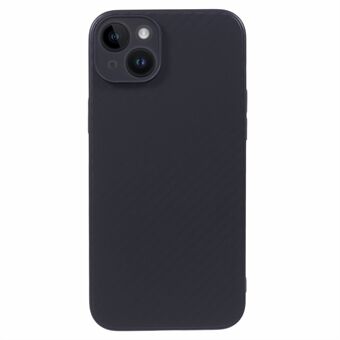 TPU-telefonetui til iPhone 15 Plus, karbonfiber tekstur, anti-slip og ridsefri telefoncover.