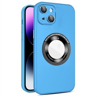 Til iPhone 15 Plus PC+TPU Beskyttende Etui Kompatibel med MagSafe Glaslinse Film Mat Telefoncover