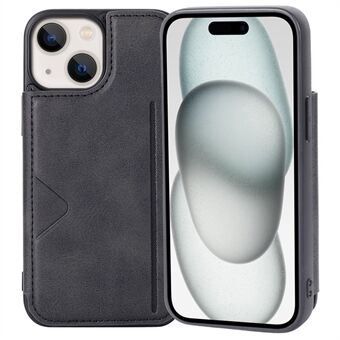 HANMAN Mika-serien til iPhone 15 Plus PU-læder + TPU Anti-drop-mobiltelefon-etui med kortholder bagcover