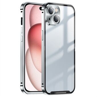 Til iPhone 15 Plus Mat Etui Anti-ridse Aluminiumslegeringsramme Telefoncover med Linsebeskytter