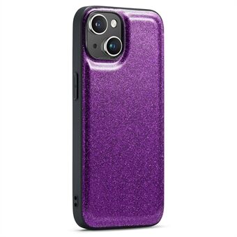 DG.MING til iPhone 15 Plus Etui Med Glitter Overflade PU Læderbelagt PC+TPU Telefoncover