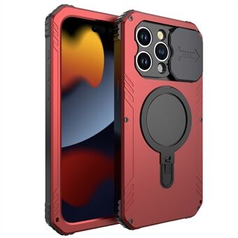 Magnetisk Drop-tag Metal + Silikone-etui til iPhone 15 Pro Kamera Slider Hærdet Glasfilmdækning Kompatibel med MagSafe