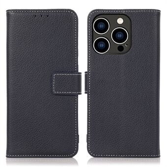 Til iPhone 15 Pro PU læder Wallet Case Litchi tekstur Foldbar Stand Telefon Cover