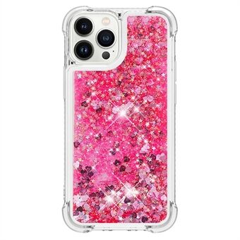 YB Quicksand-serie 1 til iPhone 15 Pro Glitter Flydende etui Forstærkede hjørner Blødt TPU-telefoncover