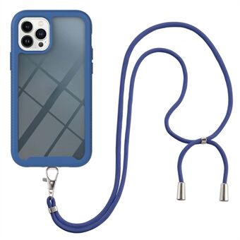 YB PC-serie-4-telefonsag til iPhone 15 Pro, PC + TPU-stødsikker bagside med halsrem.