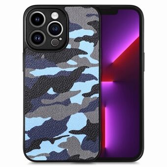 Til iPhone 15 Pro Camouflage Anti-drop Mobil Taske Præcis Udskæring PU Læder+PC+TPU Dækning