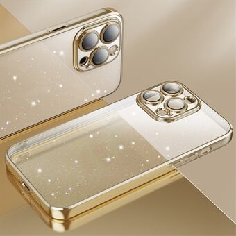 X-LEVEL For iPhone 15 Pro Transparent Bagcover Glitter Pulver Anti-ridse TPU Telefonovertræk