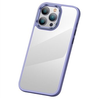 Ultra Clear stødsikker etui til iPhone 15 Pro, slankt PC+TPU telefonhus med metal linseramme.