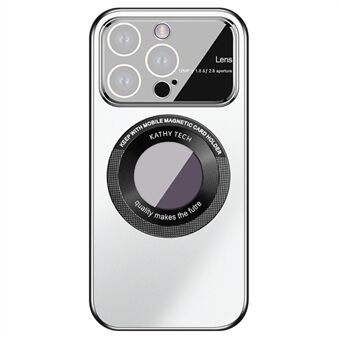 VOERO kompatibel med MagSafe PC-etui til iPhone 15 Pro AG Nano Frosted Logo View Phone Cover med glaslinsefilm.