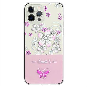 Til iPhone 15 Pro Lakkeret Butterfly TPU-etui Dråbesikkert Telefonbagside