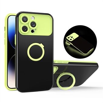 Til iPhone 15 Pro Noctilucent Luminous Phone-etui Anti-scratch PC+TPU-Kickstand-cover