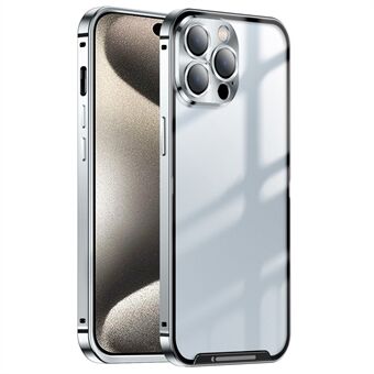 Til iPhone 15 Pro Anti-Fald Telefonetui Aluminiumslegering Rammemateriale Mat Cover med Linsebeskytter
